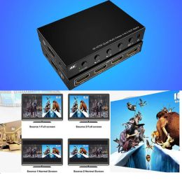 Câbles 4 port HDMI 4x2 Division d'écran matrice PIP Pop Multiviewer Image sans couture dans les images HDMI Switch Converter HDMI Splitter hub