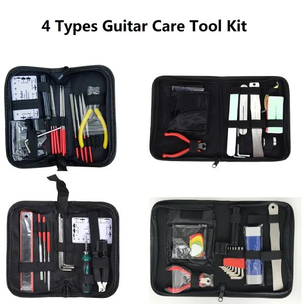 Câbles 4 types de guitare de guitare Réparation de soins de maintenance Kit technologique SET pour le kit d'outils de guitare de basse électrique acoustique