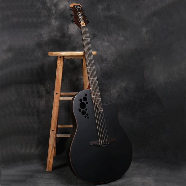 Cables de 41 pulgadas Guitarra eléctrica Electric Spuce Spuce Grape Hole Guitar 6 cuerdas Guitarra acústica Guitarra de fibra de carbono de alta calidad AGT235