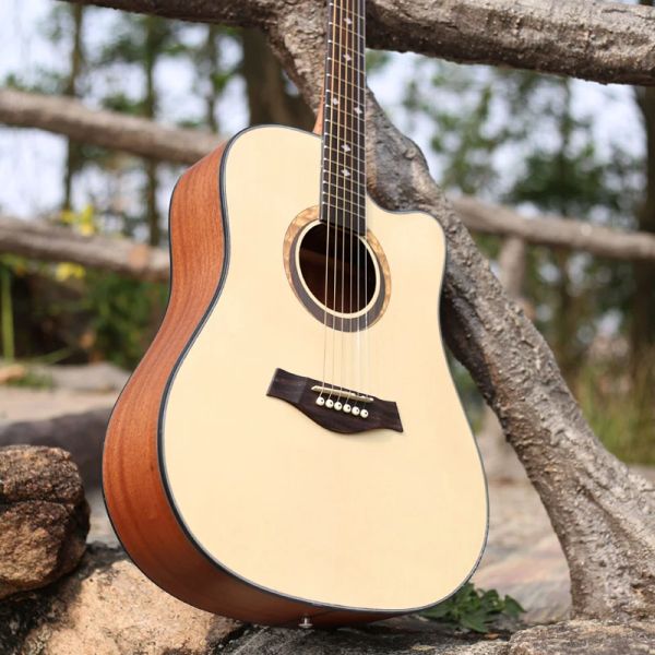 Câbles 41 pouces guitare acoustique guitare épinette sapele débutant guitare en bois excellent instruments de musique agt60