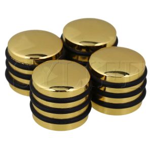 Câbles 4pcs Chromeplate Guitar Bass Dome Control Knobs For 6 mm Shaft Golden