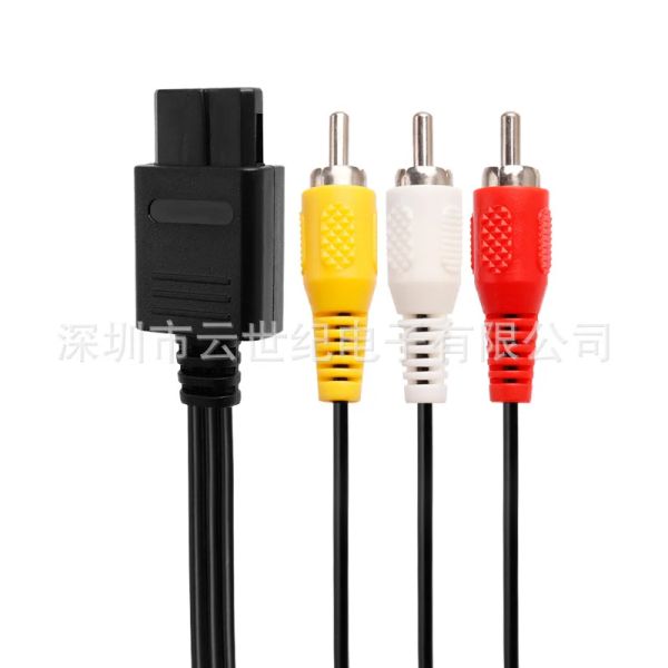 Câbles 50pcs 180cm 6FT AV TV RCA câble de cordon vidéo pour cube de jeu/pour SNES GameCube pour N64 64