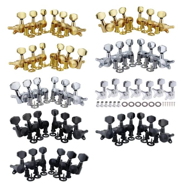 Câbles 6PCS 6R / 6L / 3R + 3L Tranners de verrouillage de guitare, 1:18 Lock String Tuning Key Pegs Machine Heads for LP SG Style Electric Guitars