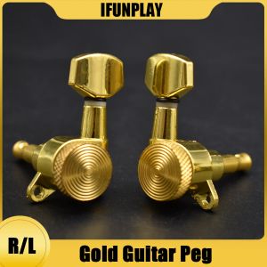 Kabels 6pcs automatisch vergrendelde vergrendeling string gitaar tuning pegs sleutels tuners machinekoppen voor st tl elektrische akoestische gitaargoud