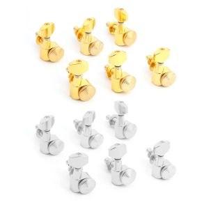 Câbles 6r en ligne Guitar Lock String Tiners Gold / Silver 6pcs Guitar String Peg Locking Tiners Parts Guitar Parts remplacement pour la guitare en bois