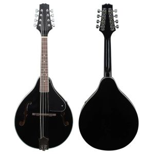 Câbles 8 string guitare un style acoustique mandoline débutants adultes instrument musical cadeau noir mandoline avec sacs de sac capo capo