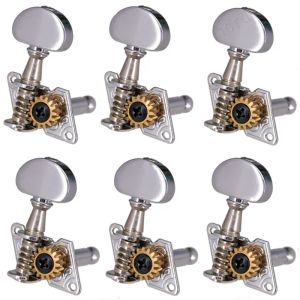 Câbles A Set 6pc Small Boutons Semiccle Open Gear Open Inline Guitar String tuners Tuning Pegs Keys Machine Heads Guitar accessoires