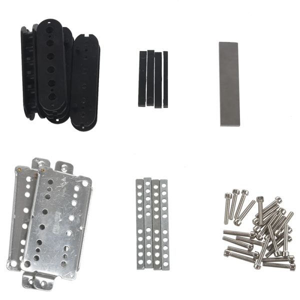 Câbles A Set Guitar Humbucker Kits Protection d'accessoires / Plate de base Cupronickel / Spacer / Bobbin / Slug Pole / Bar Alnico V Aimmet