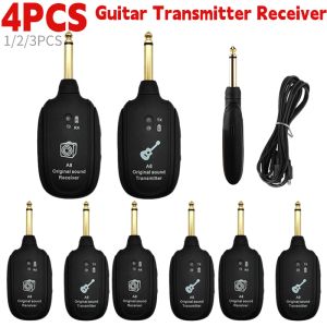 Kabels A8 UHF Wireless Guitars System Audio Wireless gitaarzender Ontvanger Ingebouwde oplaadbare batterij voor elektrische gitaarbas