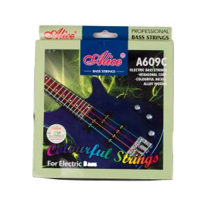 Câbles Alice A609c Colorful enrobé enveloppe en alliage de cuivre Electric Bass Strings A Set 4 Crises de guitare Bass Strings