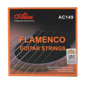 Cables Alice AC149 Cuerdas de guitarra de flamenco Carbon de nylon de cristal, devanado de cobre chapado en astillas, recubrimiento antorust