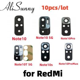 Câbles Alisunny 10pcs Arrière-caméra arrière-caméra Lentille pour xiaomi redmi note 10 pro 5G note10s avec des pièces de réparation d'autocollants adhésifs de colle