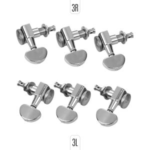 Câbles Alloy Metal Electric Guitar Machine Heads Knobs String Tuning PEG LOCKING TUNERS Pack 6 PCS 3L3R avec vis de montage Ferrules