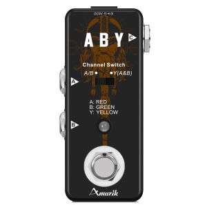Kabels Amuzik LEF330 Aby Switch Line Selector Selectiekanaal Pedaal Mini AB Box Switcher Elektrische gitaar
