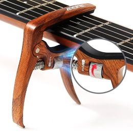 Kabels aroma AC30 Gold Silver Guitar Capo voor akoestische elektrische gitaardrukspanning Verstelbare gitaaronderdelen accessoires