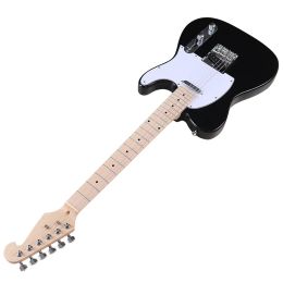Kabels zwarte kleur tl elektrische gitaar 39 inch volledige massief basswood body 6 strings gitaar high gloss afwerking hout gitaar 22 frets