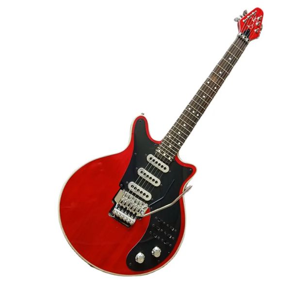 Câbles Chine a fait que Brian peut effacer la guitare rouge 24 frettes 3 Burns Trisonic Pamins Floyd Tremolo Bridge