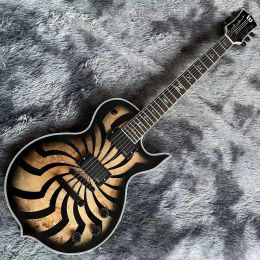 Kabels Custom Wylde Odin Audio Grail Charcoal Burst Buzzsaw elektrische gitaar
