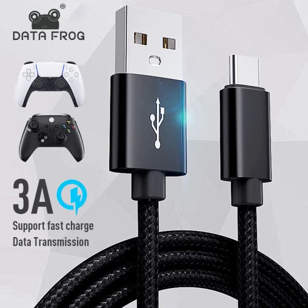 Cable Data Frog 2M 3M Cable de carga para el controlador PS5 USB Tipo C