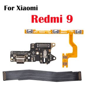 Kabels DOCK LADING CONNECTOR AAN OFF SWITCH MIAN BOARD Flexkabel voor Xiaomi Redmi 9 USB -lader + Power Flex + Motherboard Flex