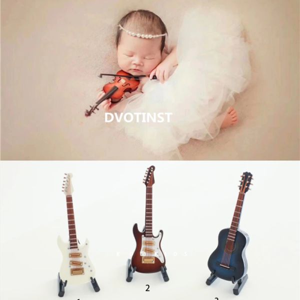 Cables Dvotinst Propiedades de fotografía Baby Instrumentos de guitarra mini musical para fotos de fotos recién nacidas Sutido Sosta de fotos vintage