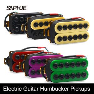 Kabels Elektrische gitaar Humbucker pickups verstelbare metalen dubbele spoel gitaar punk met 4 geleidingskabel/spoel splijten zwart/rood