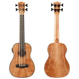 Kabels elektrische ukelele basgitaar 30 inch vol sapele houten gitaar body natuurlijke kleur 4 string mini uk bass gitaar