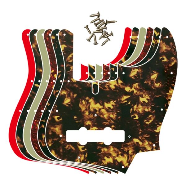 Pickguard de qualité personnalisée de câbles Feiman pour nous 11 trous Atelier Z Dal 5 String Jazz Bass Guitar Pickguard Scratch Plate Flame Pattern