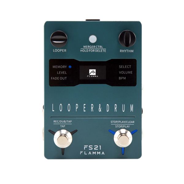 Cables Flamma FS21 Drum Hine Hine Looper Guitar Effcts pédale 160 minutes LOOPER 100 DRUM GROOVES SUPPORT LOGICIEL ÉDIDITÉ AVEC ÉCRANDE LED