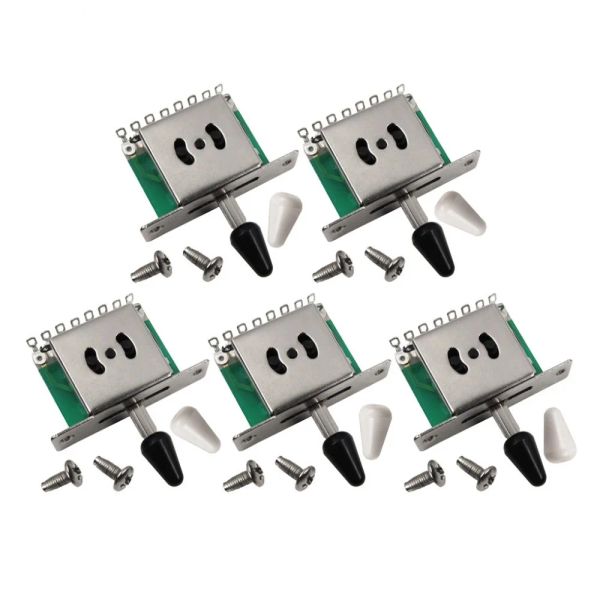 Cables Fleor 5pcs Selector selector de campos de 5 vías Interruptor de guitarra eléctrica con 2 consejos para la guitarra TL ST