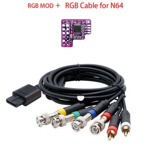 Cables para cable de video N64 Cable compuesto RCA BNC No componente con kit de mods RGB para consolas N64 NTSC