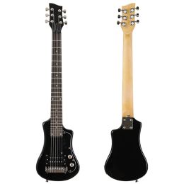 Câbles de bonne qualité mini guitare électrique guitare guitare 34 pouces Basswood Body 6 cordes guitare en bois haut brillant rouge bleu noir sac gratuit