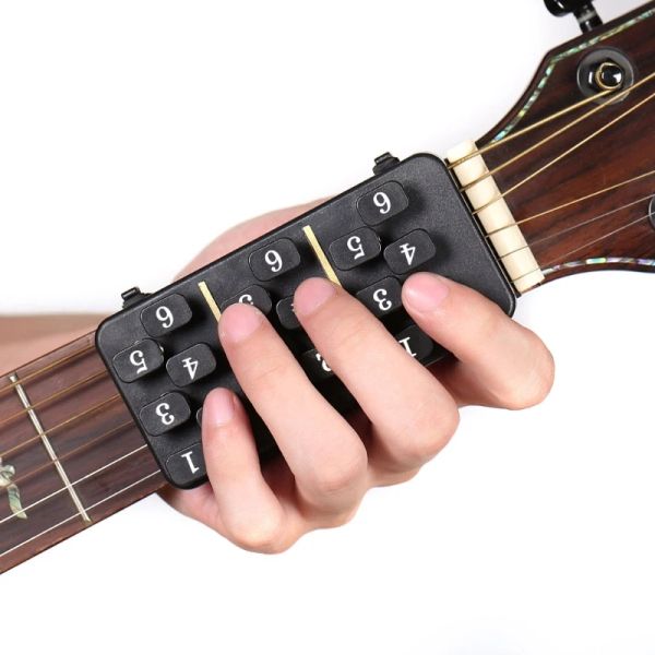 Cables Guitar Chord Trainer Herrament Sistema de aprendizaje Ayuda Ayuda para la enseñanza de dedo Ayuda para la mayoría de la guitarra acústica de tamaño completo fácil de usar