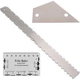 Câbles Guitare Nec Notched Straight Edge Ruler en acier inoxydable Frette de niveaux Actions de chaîne de jauge Fret Guitar Guitar Luthier Tool