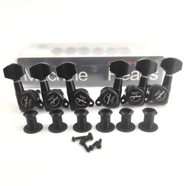 Câbles Guyker Guitar Locking Taillers 1 18 Lock String Tuning Key Pegs Machine Head Remplacement pour St TL SG LP Antique Black