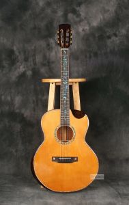 Kabels met de hand gemaakte akoestische elektrische gitaar 6 string akoestische gitaar vol solide hout 36 inch hoog glans rode ceder top folk gitaar