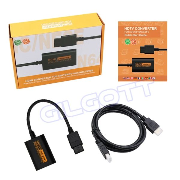 Câbles HDTV HDMI Convertisseur pour Nintendo 64 N64 SNES SFC GAMECUBE NGC accepte la sortie AV et SV SVIDEO 1080P