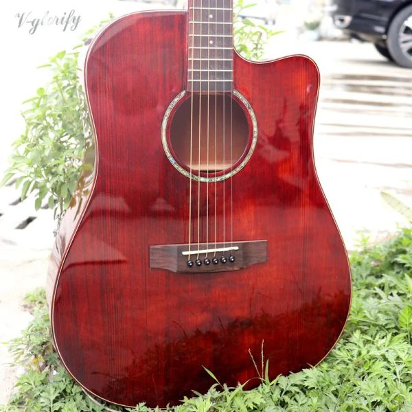 Câbles High Grade Handpainting acoustic guitar 6 String vintage couleur folk guitare gratuit String