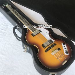 Kabels Gratis verzending/Hofner Violin Ignition Series Vintage Electric Bass/Flame Maple/Hofner Bass Guitar/In Stock/Sunburst