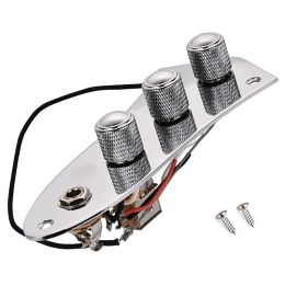 Câbles Assiette de commande Hot Adprewired pour basse Jazz Bass Guitar Charaded Bass Control Board avec faisceau de câblage Push Pultiomètres