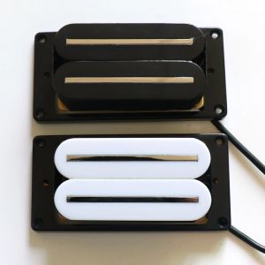 Câbles Hot Rual Rail Humbucking Pamies de guitare électrique dans des couleurs noires / blanches avec un surround plat noir