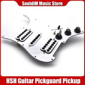 Kabels hsh spiraal splitsen elektrische gitaar pickguard pick -up grote paraplu aanstellende schroef prewired scratchplaat montage wit