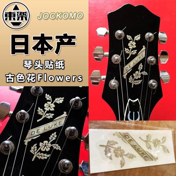 Câbles Inclay Sticker P84 Hsaa Headstock Decal Stickers For Guitar Old Deluxe Flowers