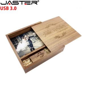 Câbles Jasterusb 3.0 (plus de 1 pcs Logo gratuit) Guitare en bois + boîte USB flash disque Pendrive 4 Go 16 Go 32 Go 64 Go Photographie Cépadier personnalisé