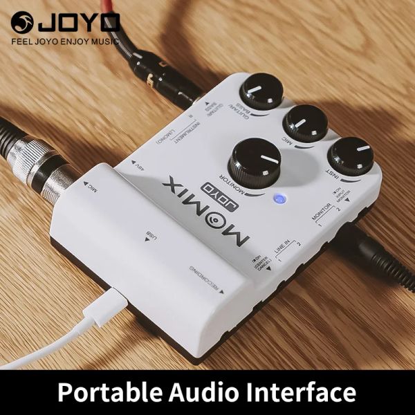 Câbles Joyo Mamix OTG Audio Interface pour l'enregistrement portable Plug de streaming Mic / guitare / basse / clavier / tambour électronique