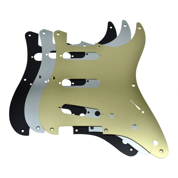 Câbles kaish 8 trous métal aluminium anodisé vintage style st strat sss pickguard guitare ajustement la strat d'aile américaine