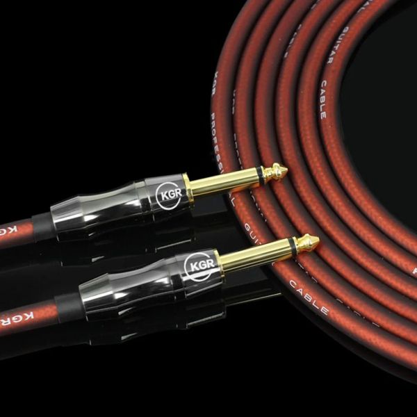 Cables KGR 20AWG Guitarra Electric Bass Cable de audio Conector Recto al ángulo derecho Instrumento Reducción de ruido Cable de guitarra de guitarra