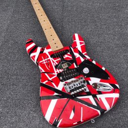 Cables guitare électrique Kram Eddie Van Halen Guitare, guitare personnalisée + guitare rouge à rayures noires, livraison directe d'usine gratuitement