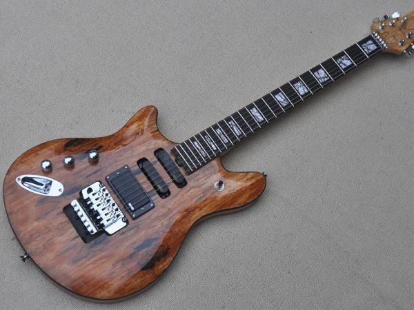 Câbles main gauche 6 cordes guitare électrique de couleur en bois naturel avec fretboard en palissée