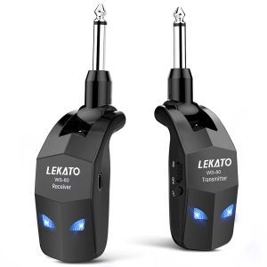 Kabels Lekato WS80 A8/A9 Gitaar Wireless Receiver System Zender Receiver Audio Gitaar Bass ingebouwde oplaadbaar